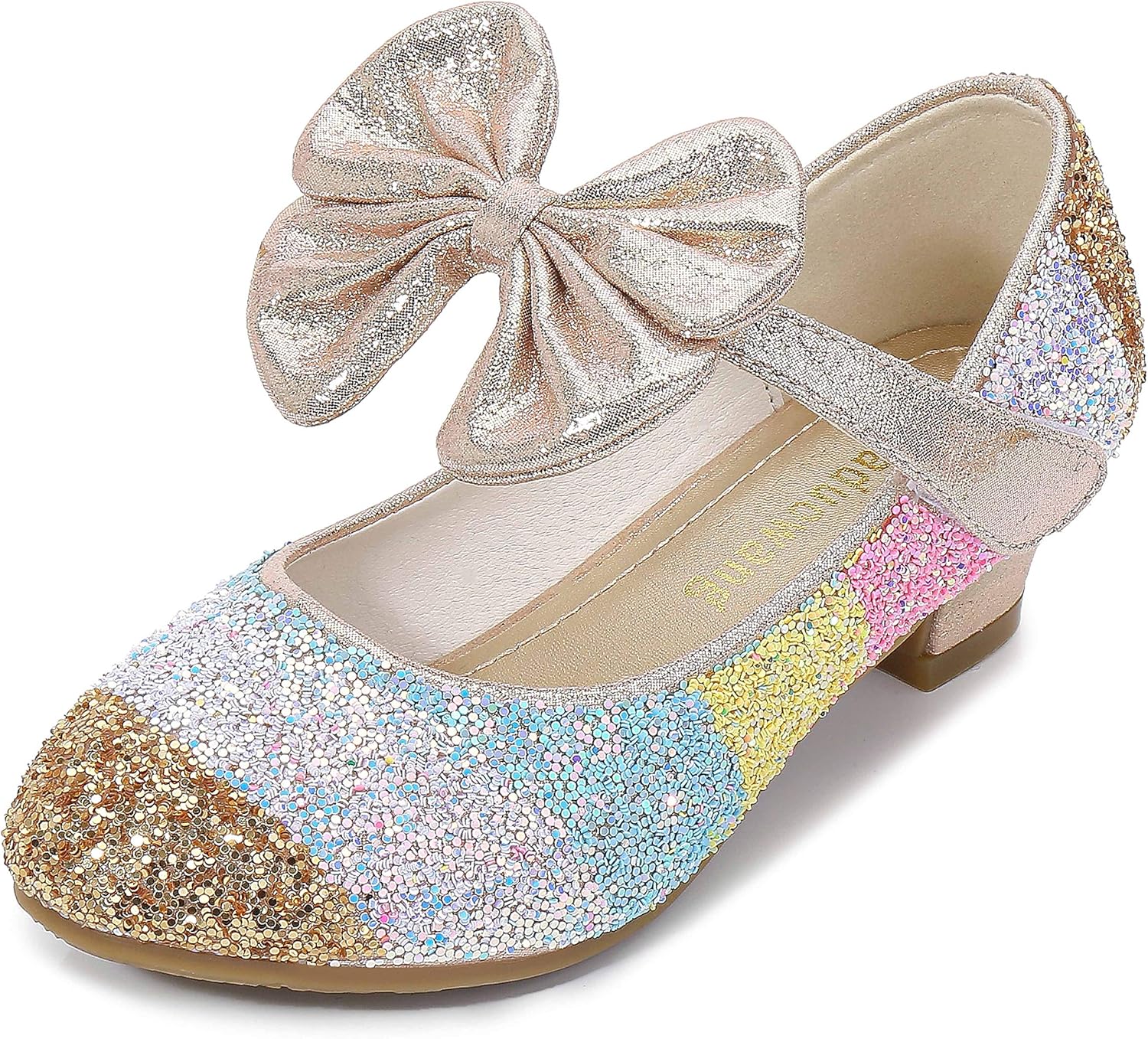 Cadidi Dinos Little Girls Dress Shoes Wedding Party Heel Princess Flower Shoes (Toddler/Little Kid/Big Kid) 1.5 M US Little Kid