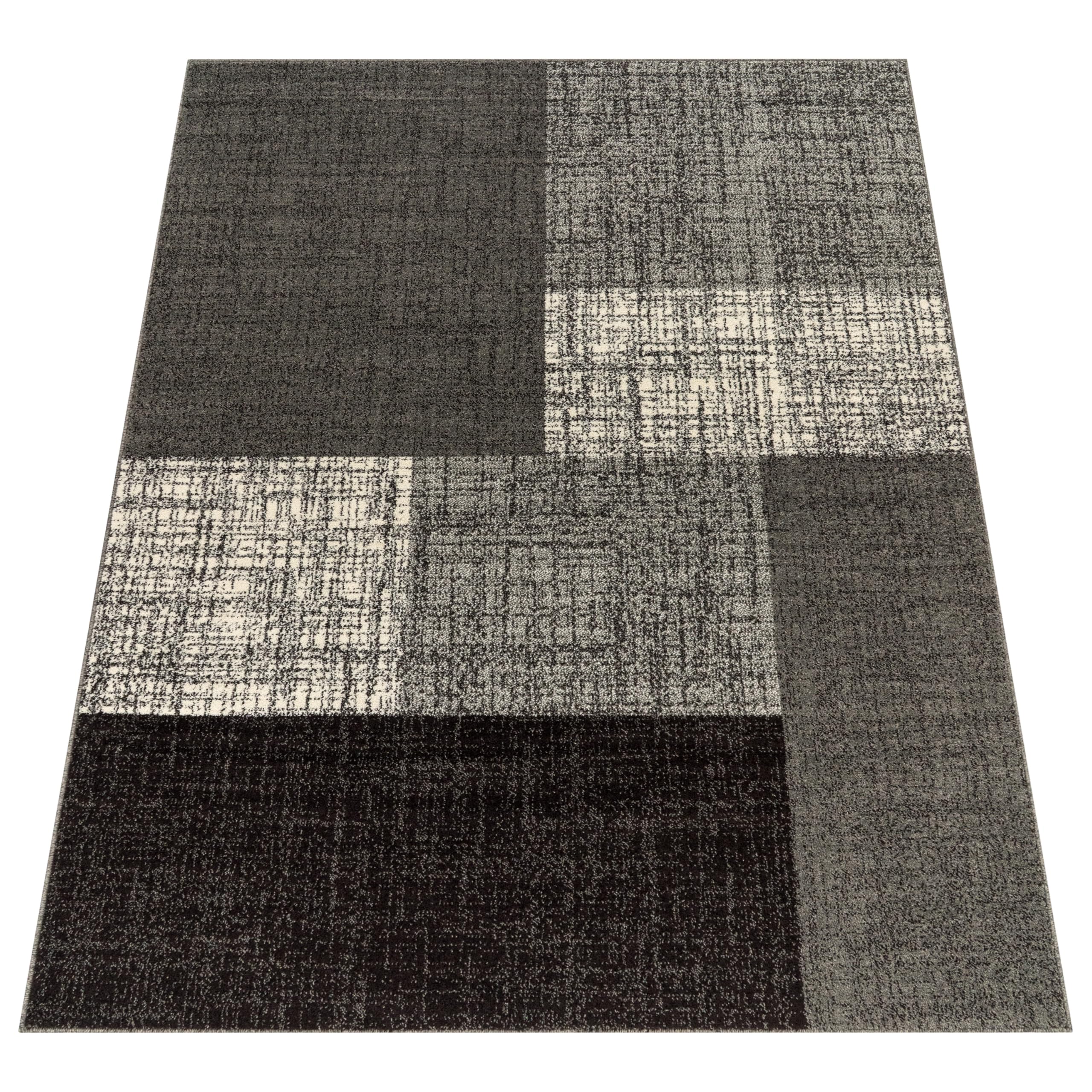 Paco Home Designvloerkleed Modern Geruit Laagpolig Vloerkleed Design Gemêleerd In Bruin Crème, Maat:60x110 cm