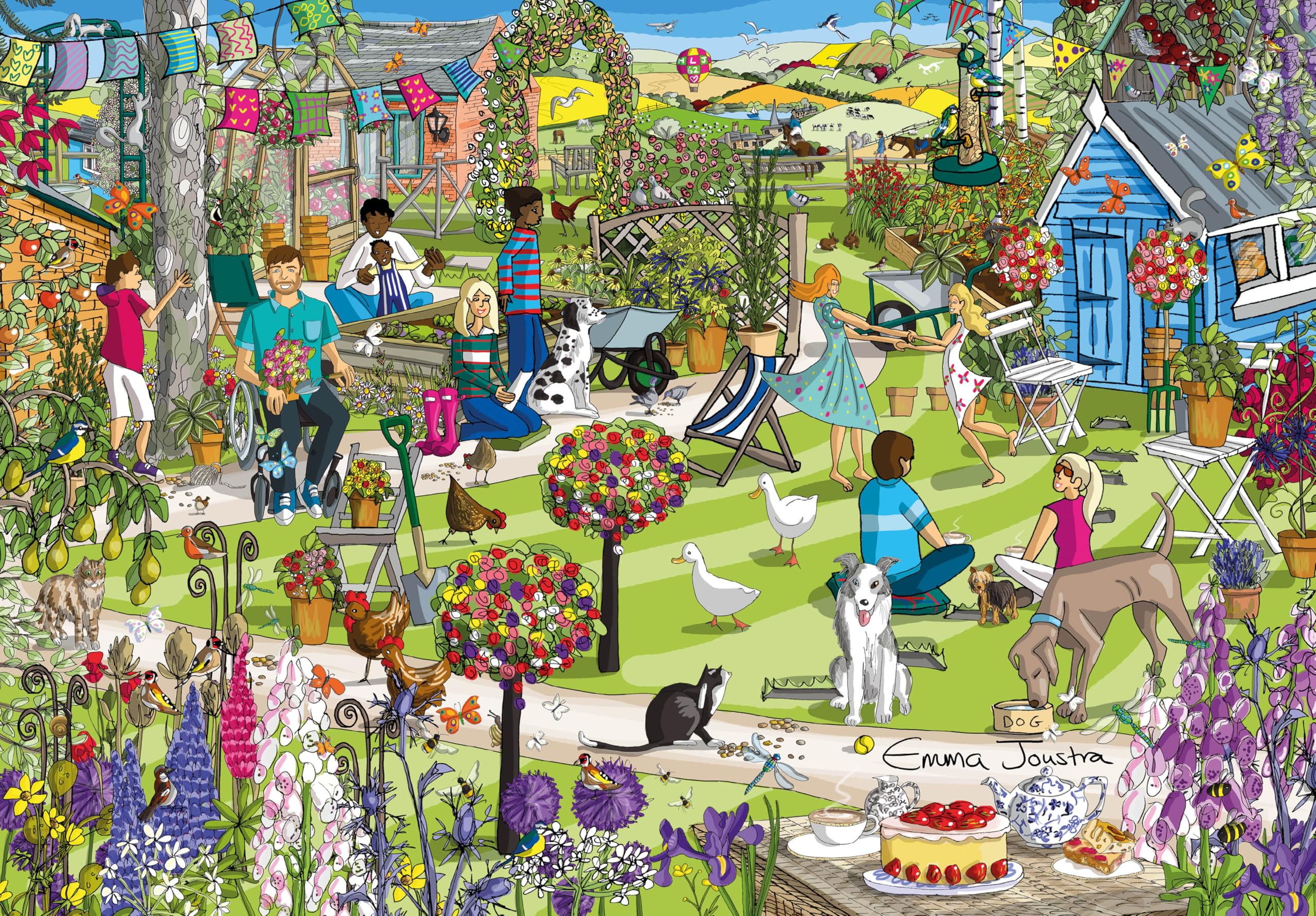 Emma Joustra Jigsaw Puzzle 'Country Garden' 1000 Piece - Great British Jigsaws