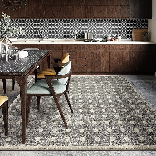 Miniatura 3 de LUXE WEAVERS Alfombra moderna geométrica de puntos antracita 6x9