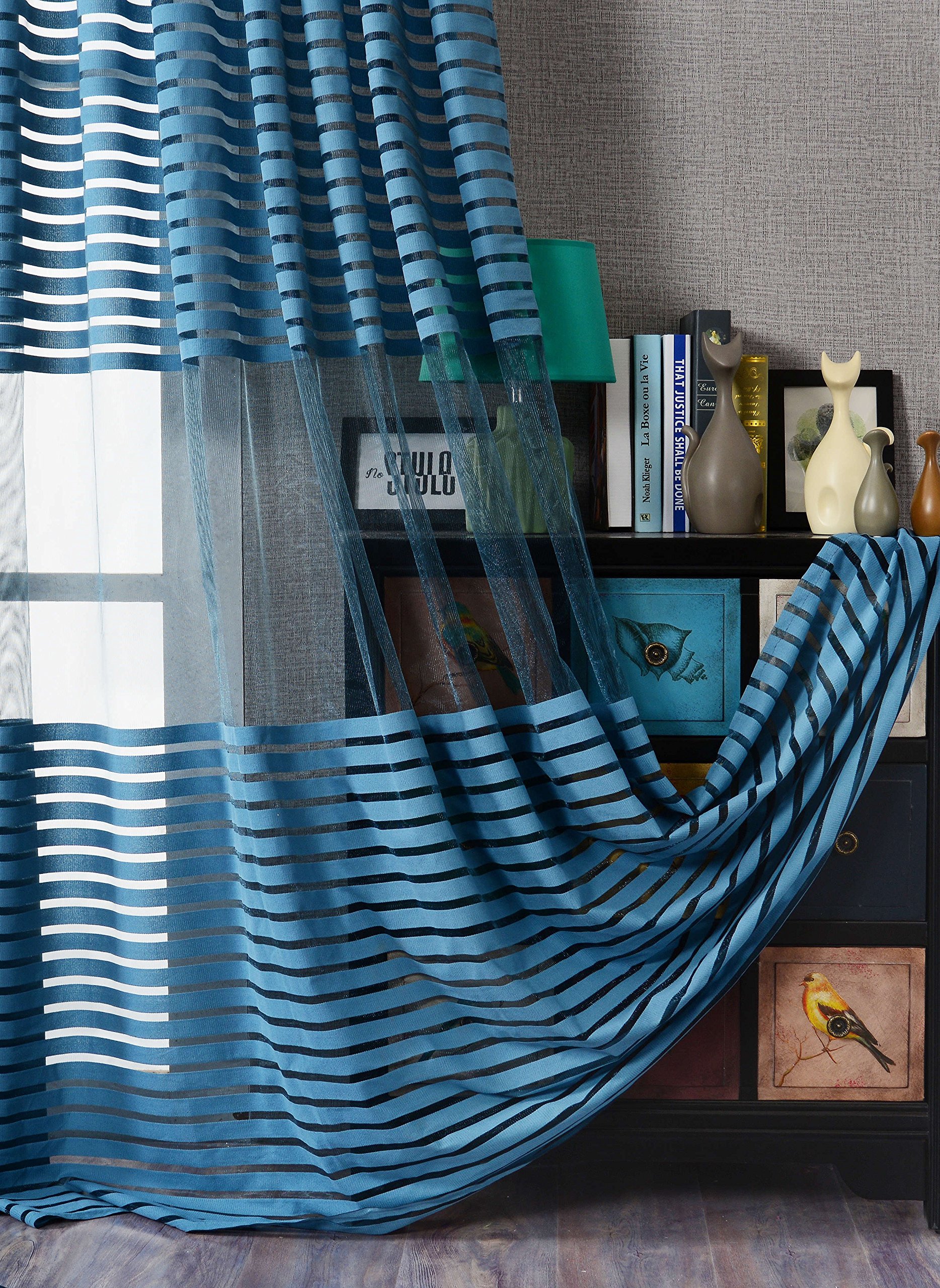 BOYOUTH - Tenda a strisce per lavori a maglia, per decorazione della stanza (79 x 180 cm), 2 pannelli