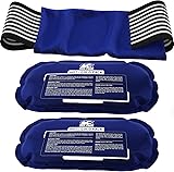 Ice Packs for Injuries Reusable (3-Piece Set) – Hot and Cold Ice Pack Therapy Gel Wrap Support – Supports Recovery, Joint and Muscle Pain – Knees, Back & More (3 Piece Set - Classic)