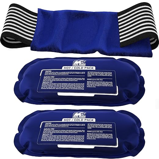 Ice Pack (3-Piece Set) – Reusable Hot and Cold Therapy Gel Wrap Support Injury Recovery, Alleviate Joint and Muscle Pain – Rotator Cuff, Knees, Back & More (3 Piece Set - Classic)