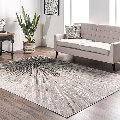 nuLOOM Amaya - Alfombra abstracta, 5x8, beige