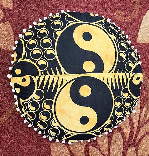 Miniatura 6 de Funda de almohada de suelo de 32 pulgadas con diseño bohemio, verde, con diseño de mandala, hippie, decorativa, india, grande, otomana, bohemio,