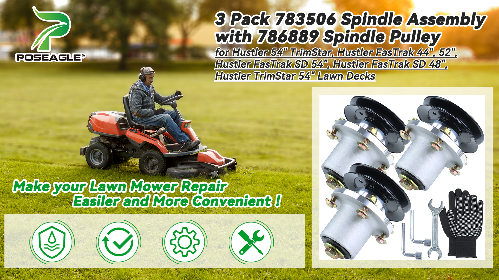 latta Amazon.com : POSEAGLE 3 Pack 783506 Spindle Assembly with