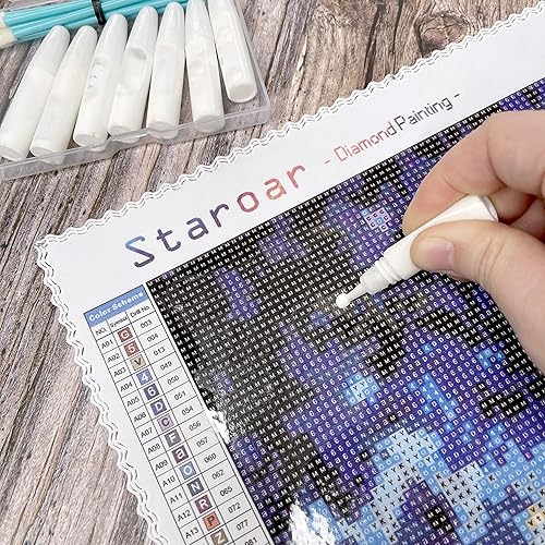 Miniatura 2 de Staroar Herramientas de pintura de diamantes, 7 unidades de pegamento para lienzo de pintura de diamantes con pinceles