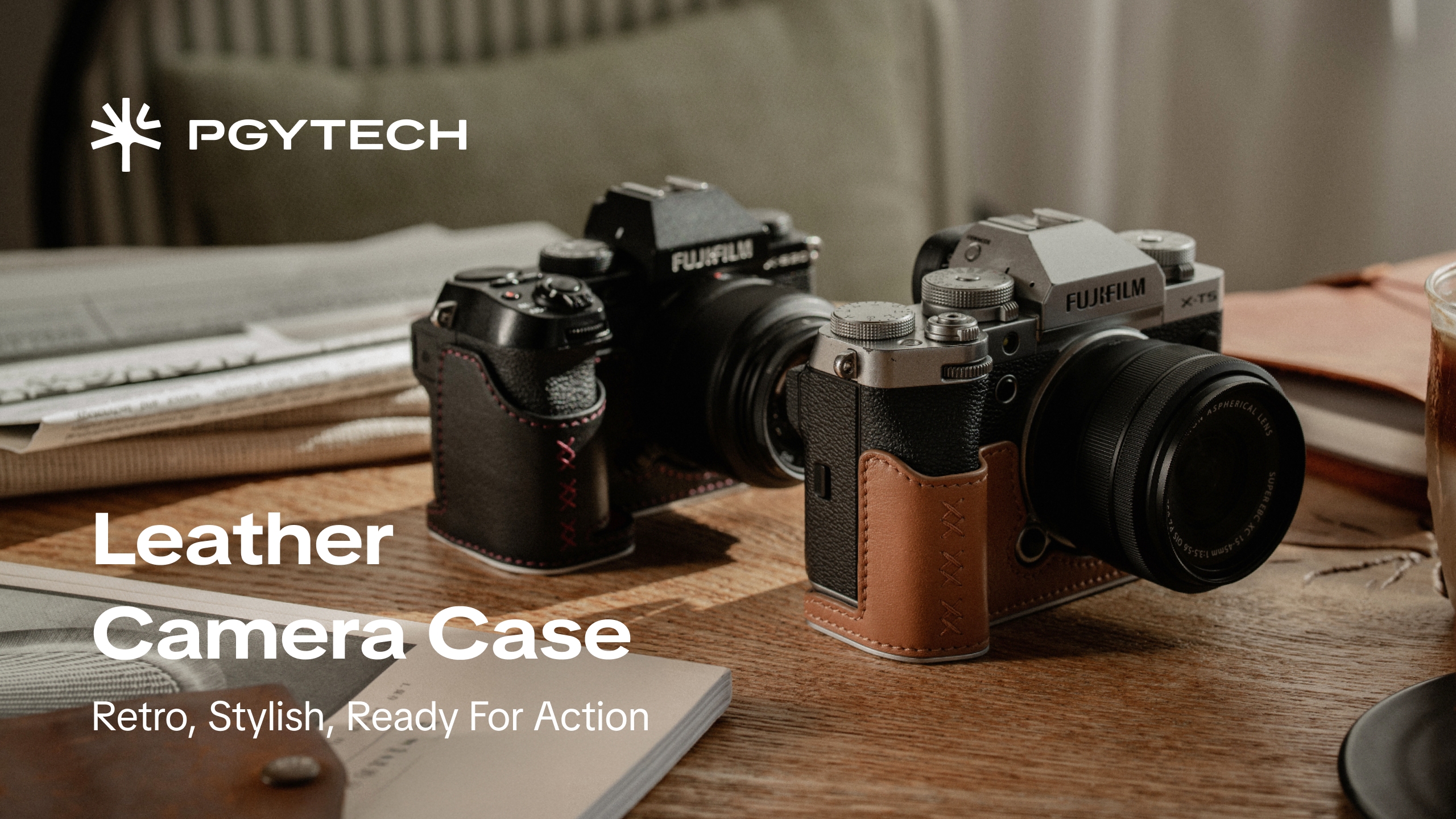 Amazon.com : PGYTECH Genuine Leather Camera Half Case for FUJIFILM