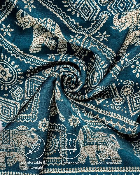 Lofbaz Boho Pantalons Femmes Taille Smockée Floral Eéléphants Funky Harem Pants - 5