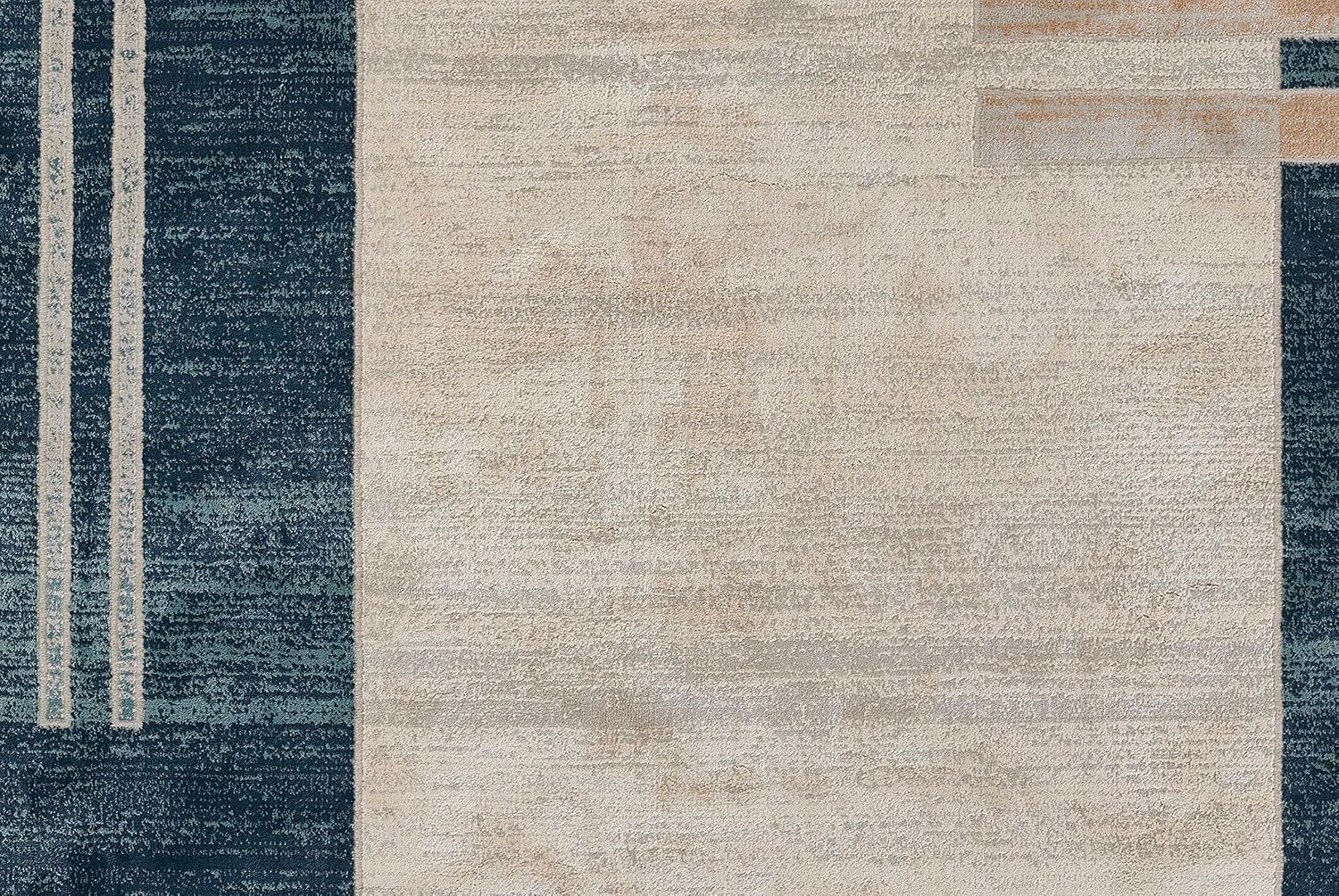 Momeni Edition Geometric Polyester Blue Area Rug, 1'10" x 2'10" Sized Rug for Entry Way, Bathroom, and Kitchen