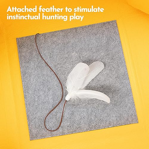 Miniatura 4 de Moon Garden Parque infantil Cheese Cat Fort - Túnel de juego para gatos de interior - Cueva interactiva para gatos con plumas de juguete - Casa de