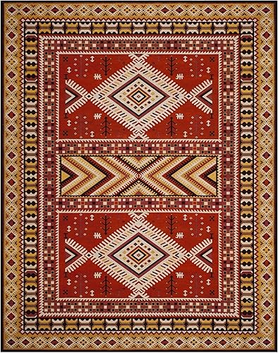 Miniatura 4 de SAFAVIEH Classic Vintage Collection - Alfombra de área de 8 x 10 pies, naranja y dorado, diseño de algodón oriental, fácil cuidado, ideal para zonas