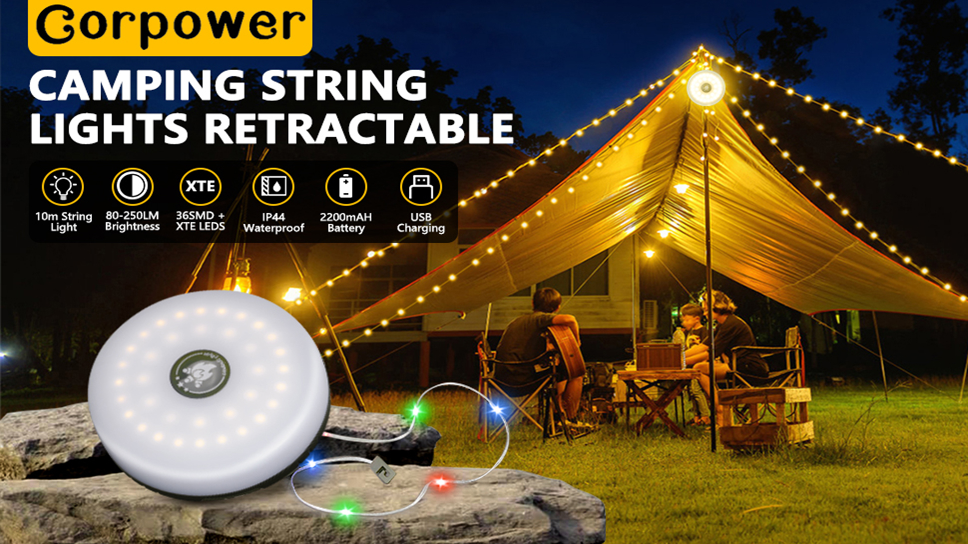 DSI-XC-8621 - Luci di Natale da Esterno a LED - Impermeabili per Giardini, Balconi e Facciate - - Catena Luminosa 100 LED da Esterno Prolungabile luci di Natale 10m IP67 luce cal