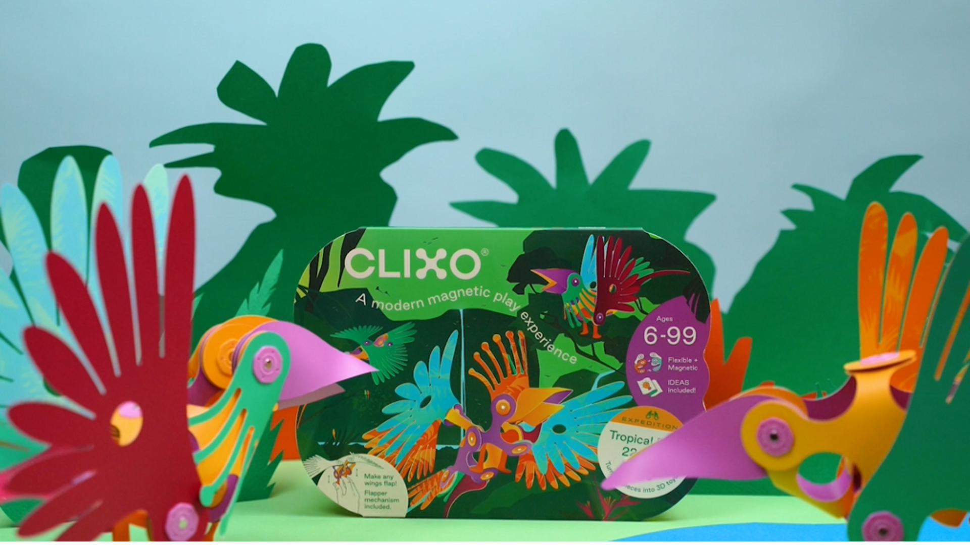 Amazon.com: Clixo Tropical Birds Pack - Magnetic STEAM Building