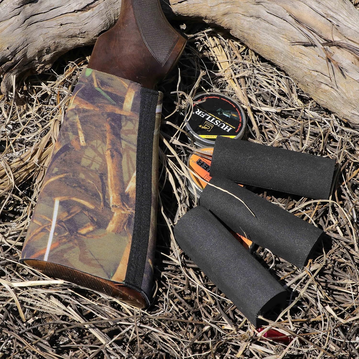 Tourbon Hunting Gun Stock Comb Cheek Rest Raiser Non-Slip Cover Slip On w/ 3 Height Inserts (No cartridges Holder)