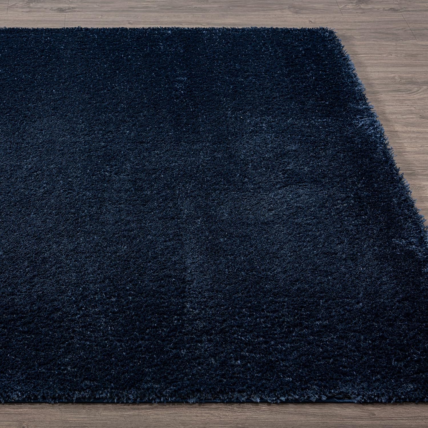 Navy Rectangular 6' x 9' Shag Synthetic Area Rug