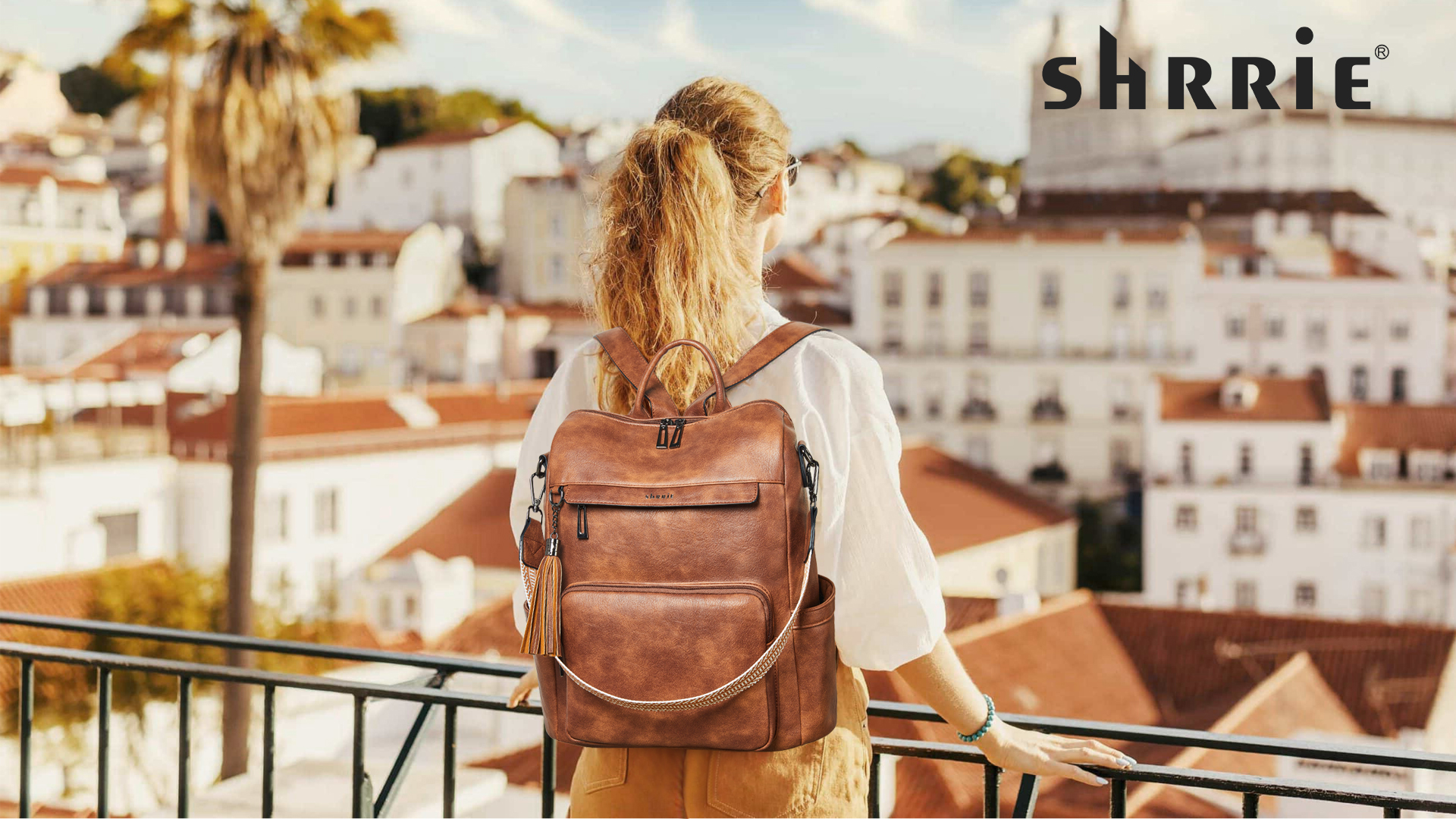 Shrrie Vegan Leather Laptop Backpack for Women 15.6 inch Work Backpack Fashion Travel Backpack Purse for Travel College Work : Electronics