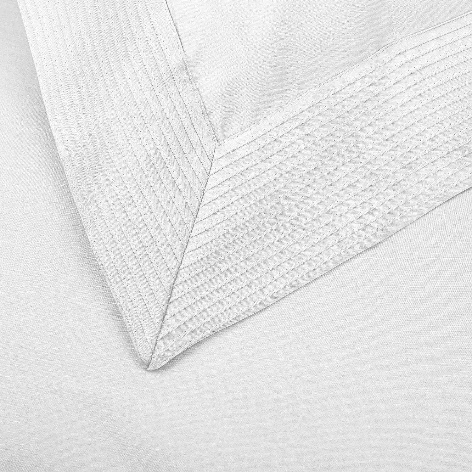 Amazon Brand – Pinzon 400-Thread-Count Pleated Hem Egyptian Cotton Duvet Set - Full/Queen, Cloud