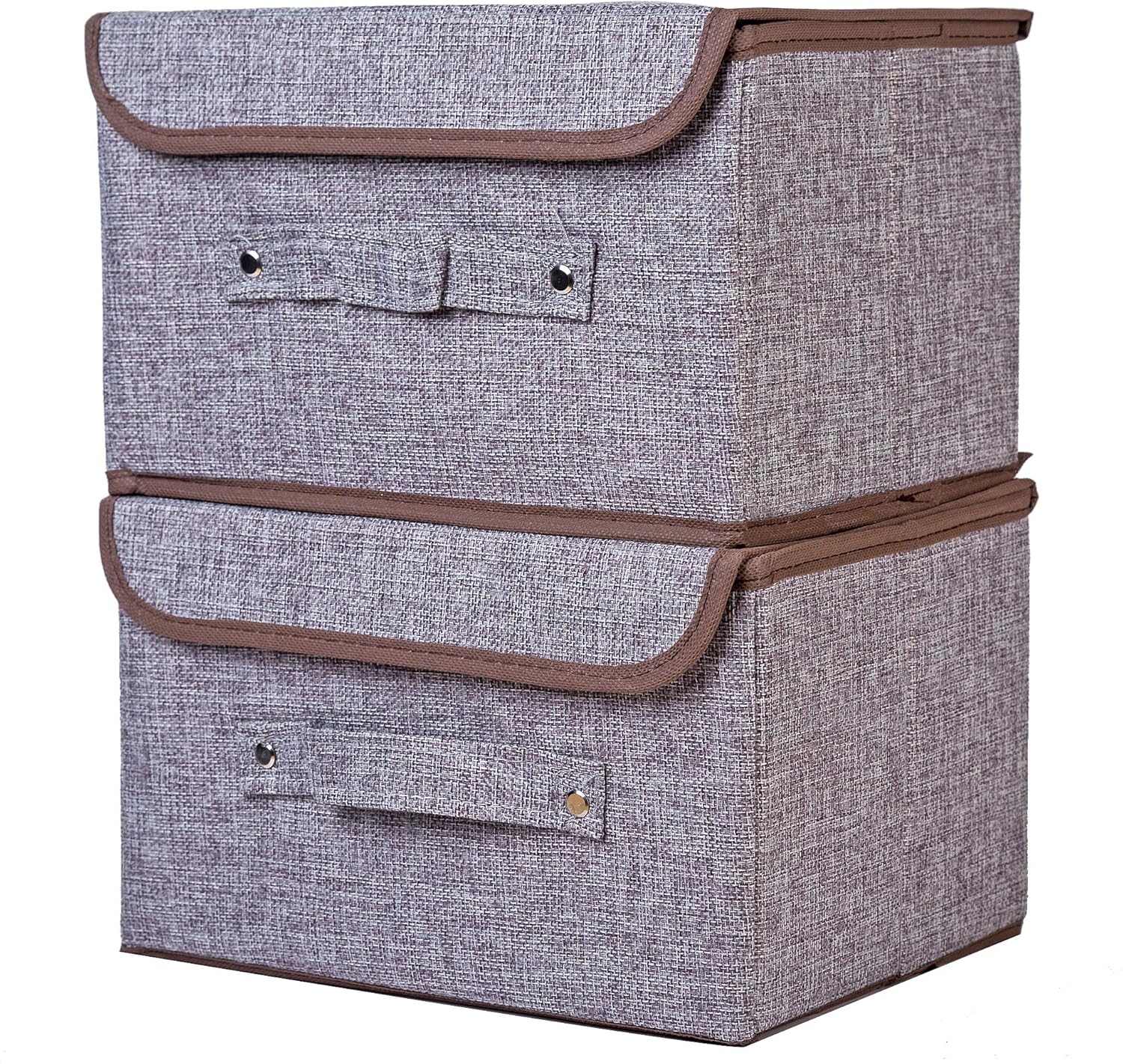 Xena 10 Inch 2 Foldable Storage Box Lids Handles Bins