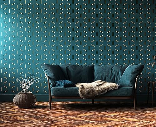 Miniatura 8 de PINKIPO®, Sunshine Glow, plantilla XL (16 x 40 pulgadas), plantilla de pared grande, plantillas de pared geométricas modernas para pintar,