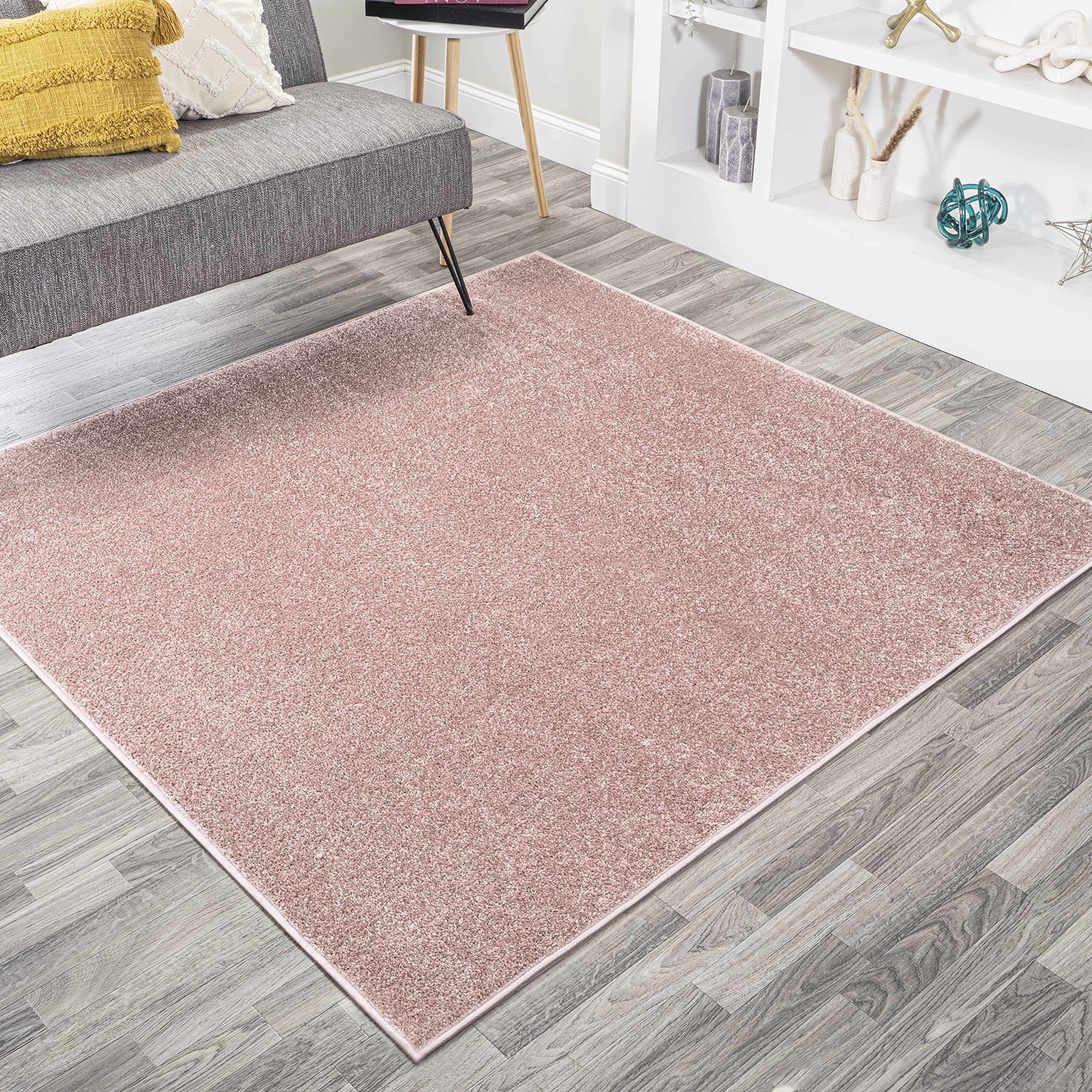 Amazon.com: JONATHAN Y Haze Solid Low-Pile Pink 5x5 Square Indoor
