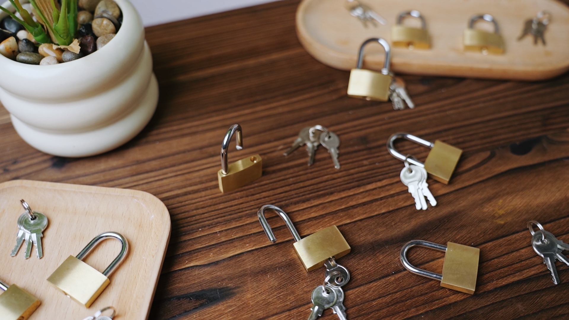 Yaocom 24 Pcs Solid Brass Keyed Padlock, Small Yellow Gym Lock