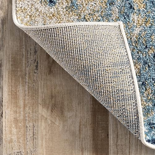 Miniatura 8 de nuLOOM Dixie - Alfombra abstracta contemporánea de cascada, 2 pies 8 pulgadas x 8 pies, azul