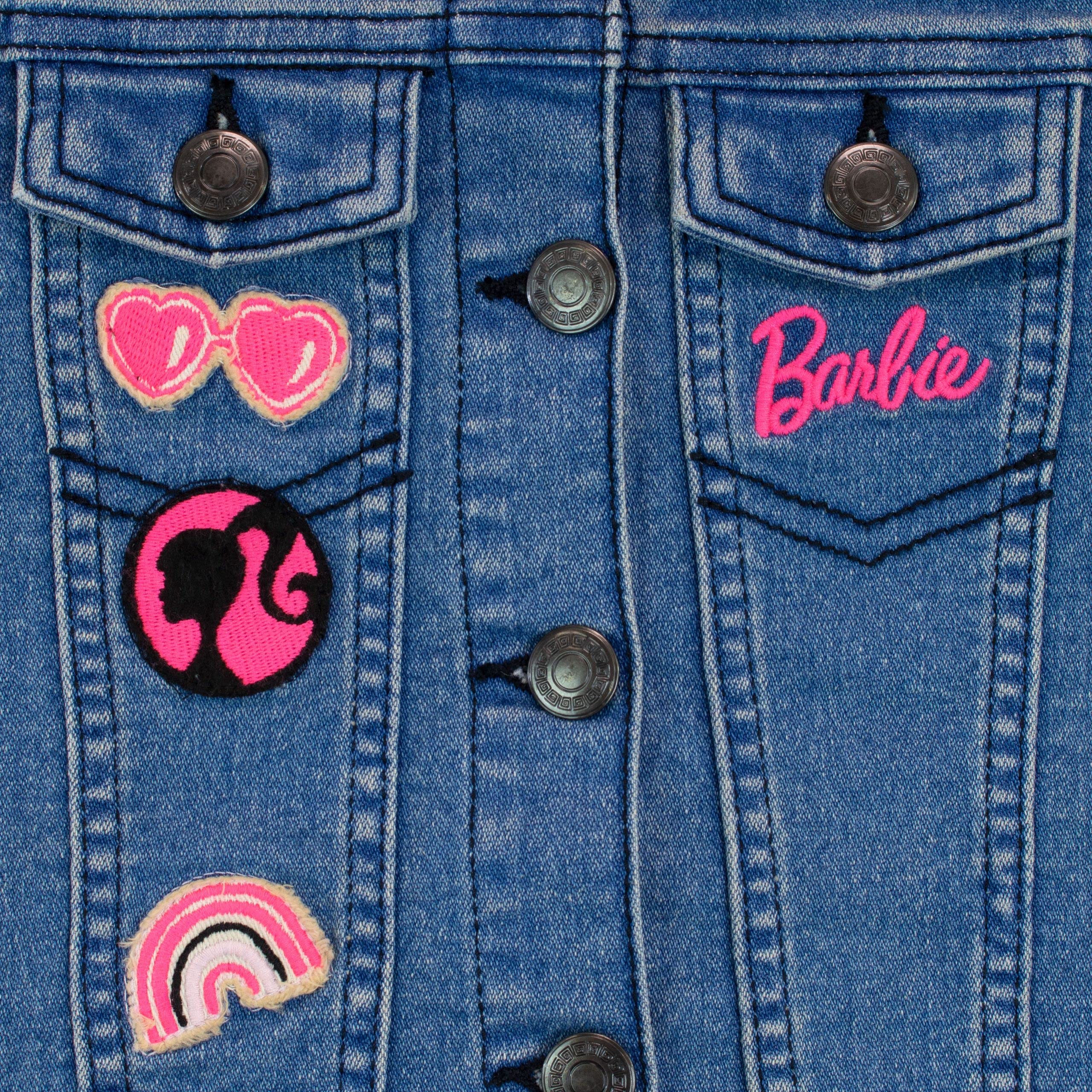 Barbie Filles Brodé Veste en Jean Vêtements d'extérieur pour Enfants