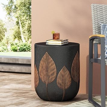 15.25 Outdoor Lightweight Concrete Side Table,Copper