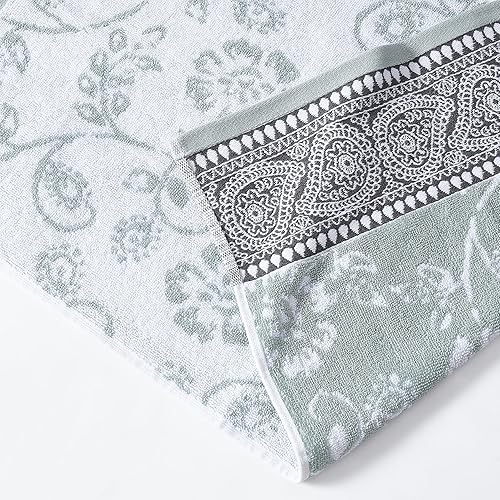 Miniatura 32 de Modern Threads Juego de 6 piezas, 2 toallas de baño, 2 toallas de mano, 2 toallas pequeñas, juego de toallas de hilo jacquard teñido/sólido, azul