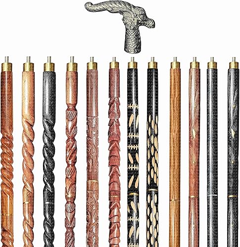 AANauticals - Bastón de madera para hombres y mujeres cabeza de dragón vintage hecho a mano personalizado y plegable 12 bastones diseño cabezamango