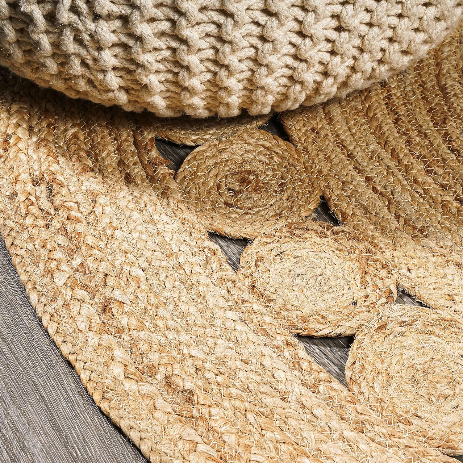 JONATHAN Y Dahlia Jute Boho Circle Natural 4' Round Indoor Area Rug, Natural-Fibers, Geometric, Easy-Cleaning for Living Room, Bedroom, Kitchen, Pet Friendly, Non-Shedding (RNF101A-4R)