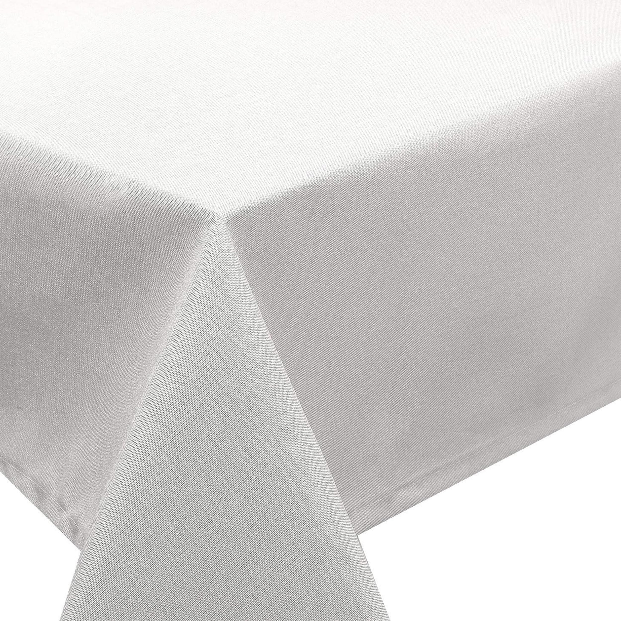 Tischdecke abwaschbar Leinenoptik - Tischdecke 160x400 cm Weiß