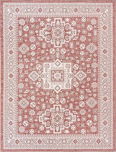 Miniatura 550 de Rugs.com Outdoor Aztec Collection Alfombra – 4 x 6 pies alfombra de tejido plano gris carbón perfecta para salas de estar, grandes comedores, planos