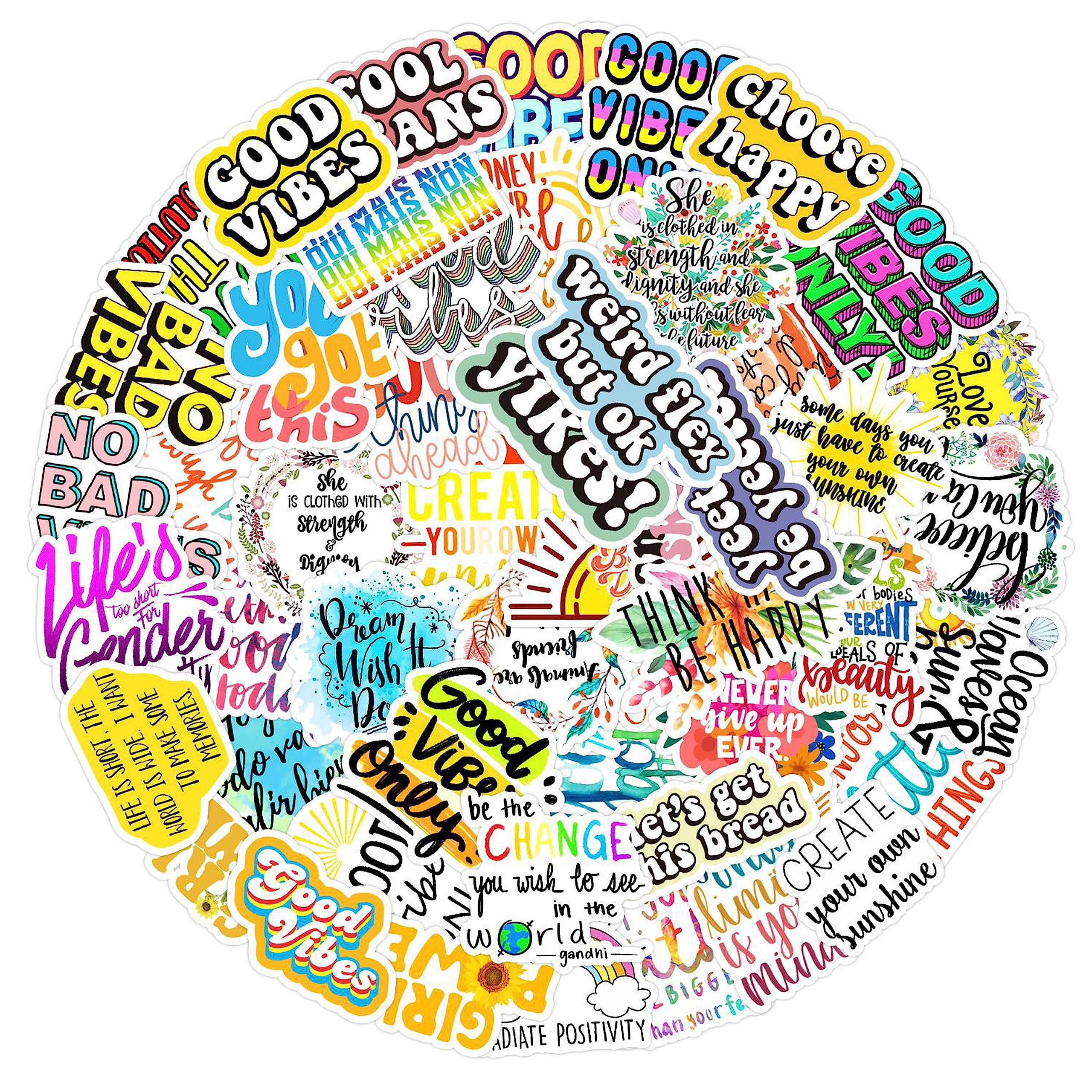 Photo 1 of LAEKOU 50 Pcs Cute Inspirational Stickers, Motivational Stickers for Adults Teens Students Teachers and Employees, Vinyl Waterproof Encouraging Stickers for Water Bottles Laptop Scrapbook and Journal