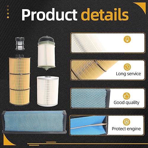 Miniatura 9 de Kit de servicio de filtro, para motor diesel Detroit DD13 DD15 DD16, aceite, FWS y 2 kit de filtro de combustible, filtro de combustible PF9908