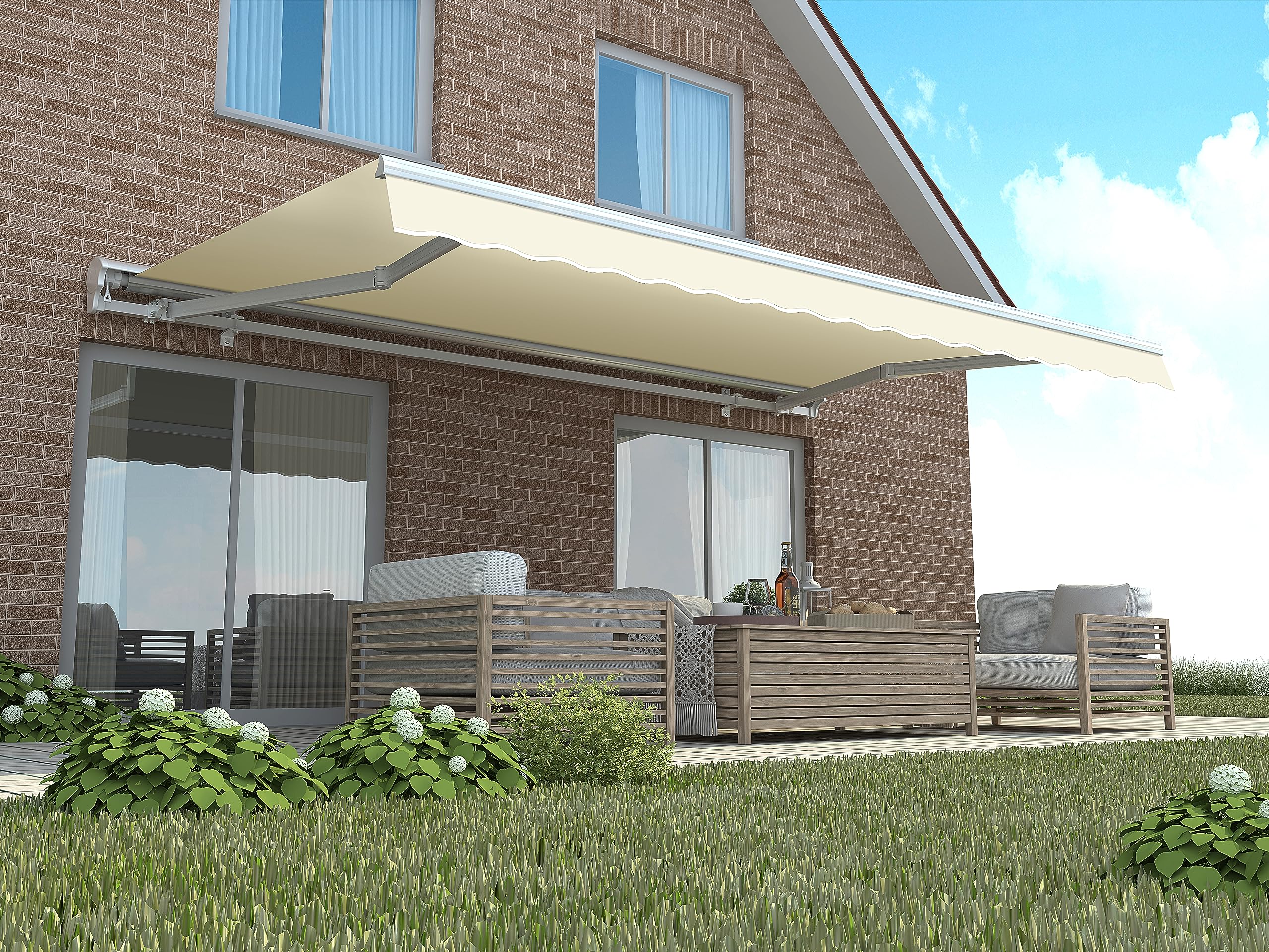 billige markisen home Trends Preisgünstige Tuch Markisenbespannung Ersatzstoffe Markisenstoffen Sonnenschutz MIT Volant (Nicht fertig genäht) Maße und Farbe für 4 x 3 m Markisen P1021- Weiß Beige Filter_Model: Fiesta-ST_2022-2024 Gabeln für Fahrräder mit Schuhgröße:EU 46