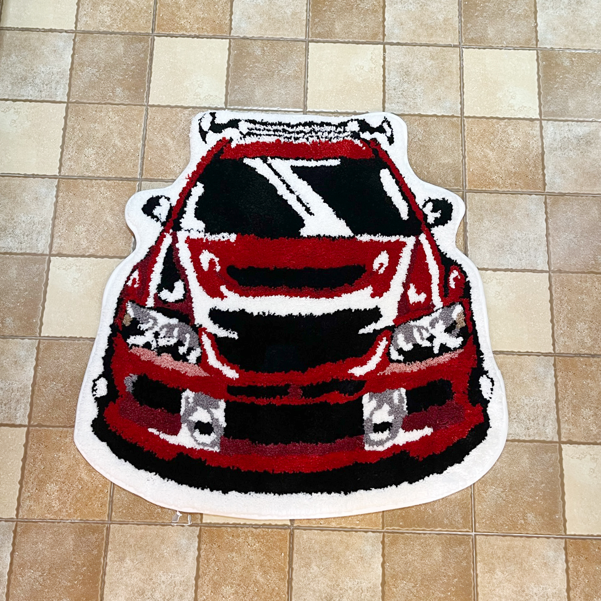 Tapete decorativo rojo con diseño de coche de carrera 75x70 cm miniatura 7