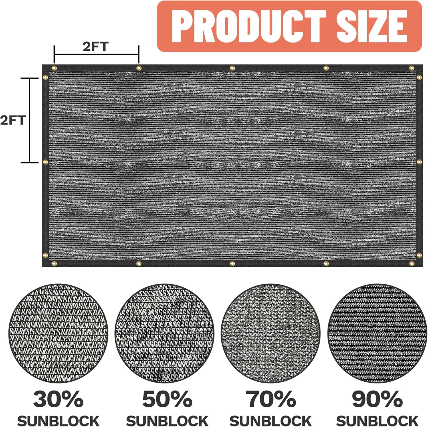 Amgo 8' x 16' Black Shade Cloth with Grommets - 90% Sunblock, Durable Mesh Fabric Tarp for Dog Kennel Cover, Greenhouse, Fence Privacy Screen, Chicken Coop & Pet Playpen (We Make Custom Size)