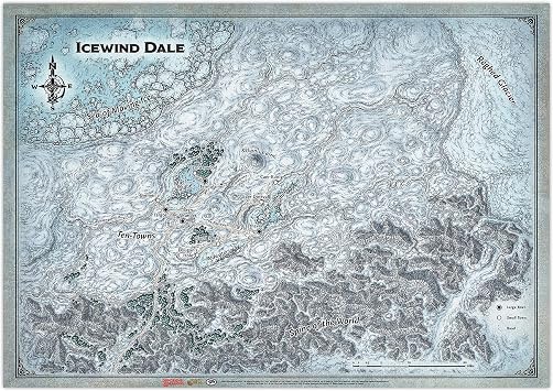 Gale Force Nine D&D Icewind Dale Map - 31"x 21" - GF9s Official Dungeons & Dragons Tapletop Map, Multicoloured, One Size, 72806