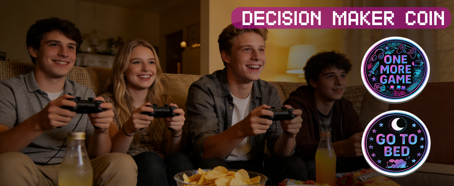 Gamer Gifts for Men - Double Sided Decision Maker Coin Gamer Gifts for Boys 8-12, Gamers Dad Fathers Day Gift Nerdy Giftt for Men Boyfriend Husband Birthday Fathers Day Unique Gift for Gamers Dad