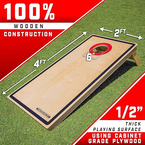 Miniatura 2 de GoSports Tournament Edition - Juego de cornhole reglamentario  Tablas de madera de 4 x 2 pies con 8 bolsas de frijoles de doble cara (deslizantes y