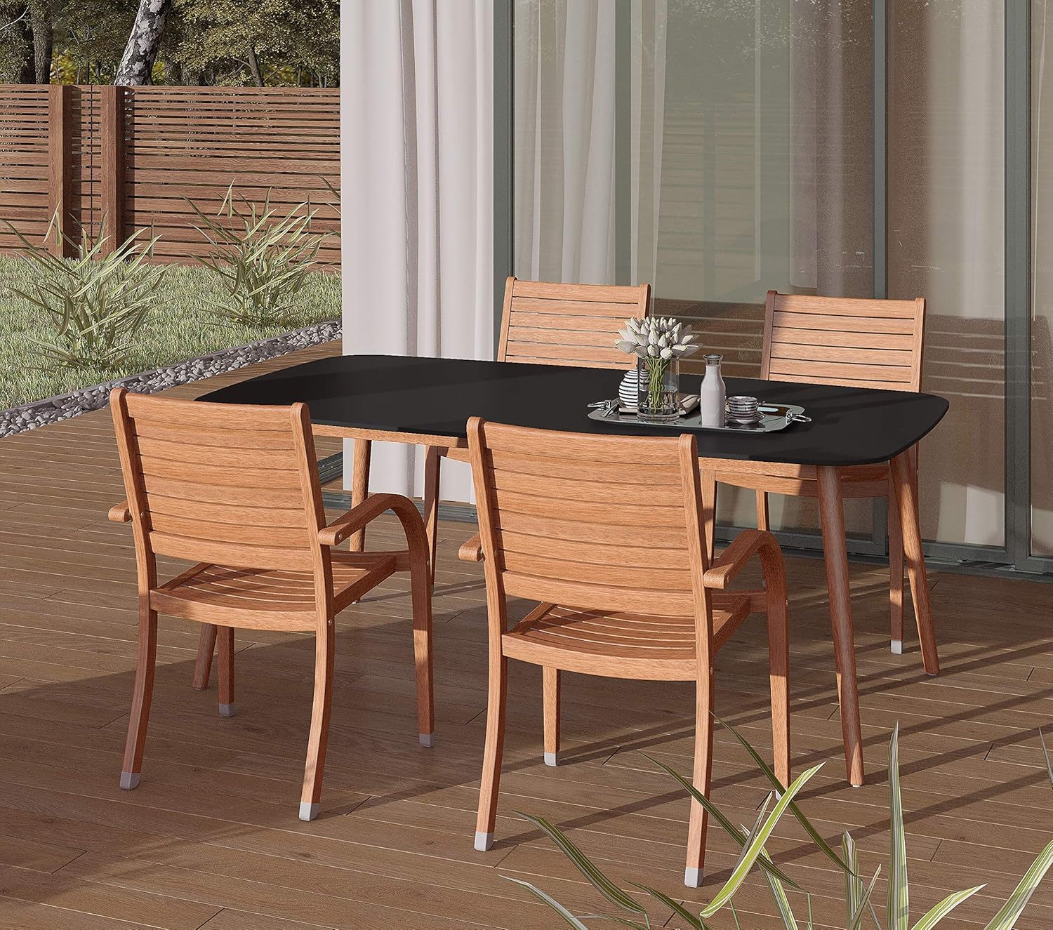 Amazonia 5 Piece Rome Rectangular Patio Dining Set