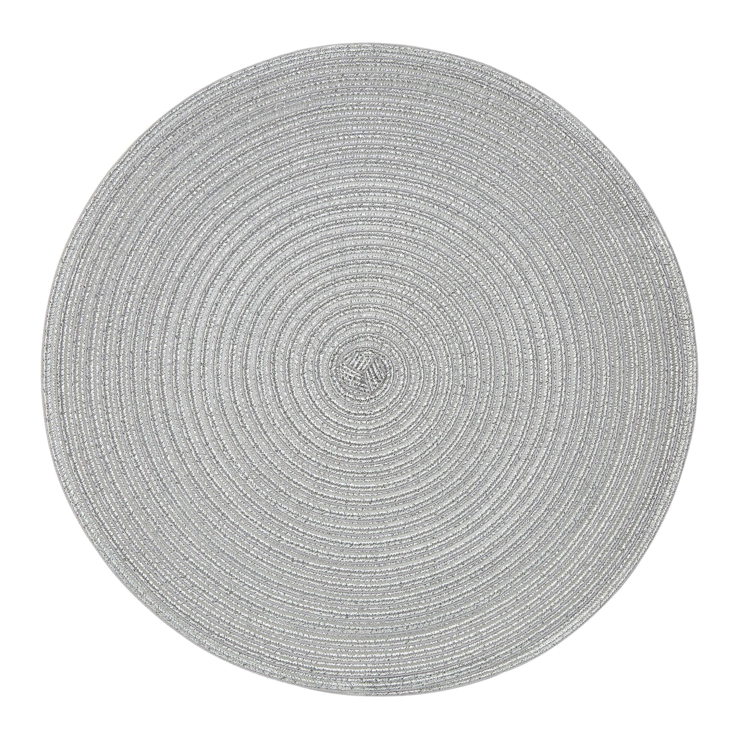 Orsina Round Placemat - Silver - Woven Thread