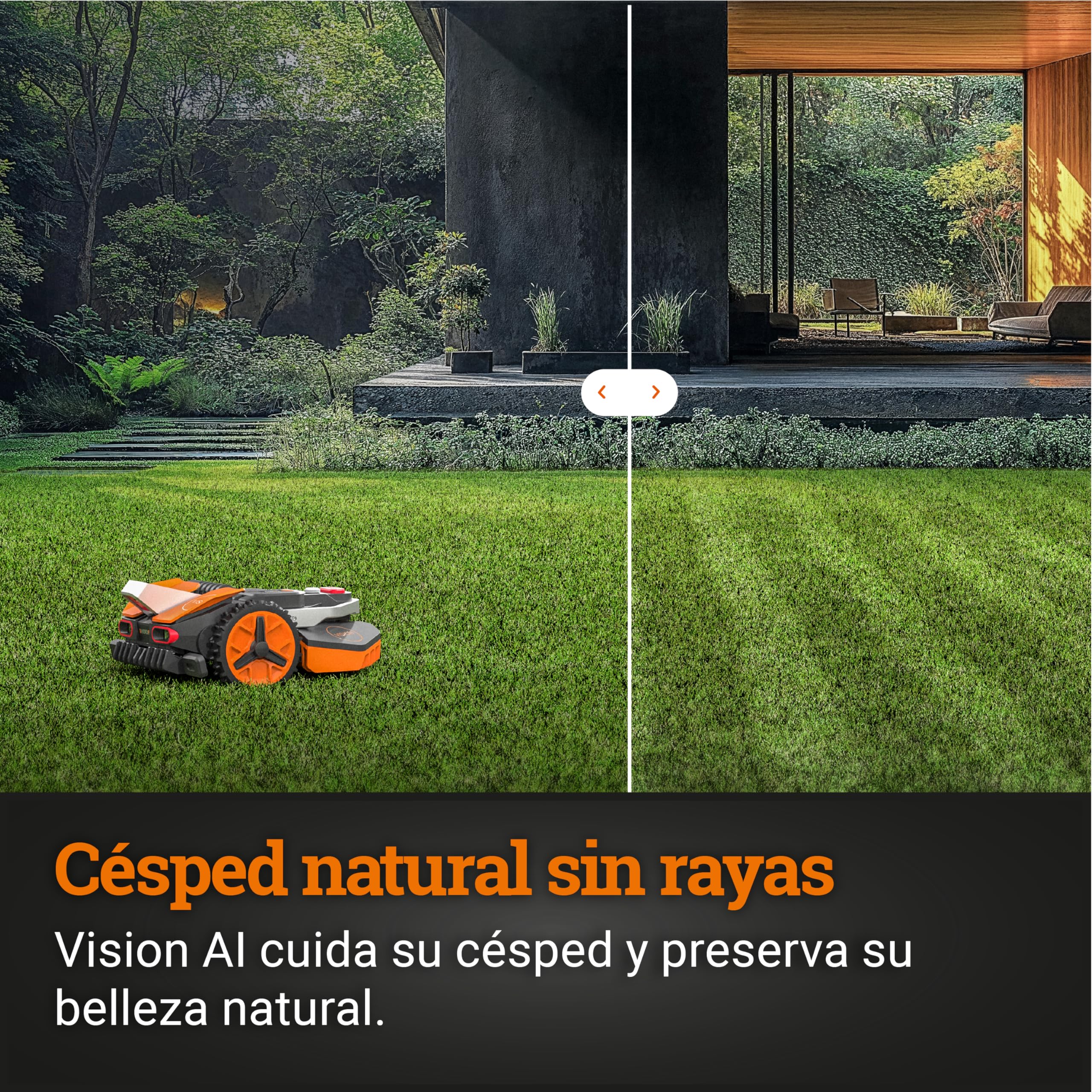 WORX Landroid Vision M600 | Robot cortacésped WR206E | hasta 600 m² | WLAN y Bluetooth | Sin instalación de Cables | Evitación Activa de obstáculos | Control por App | Compatible con PowerShare