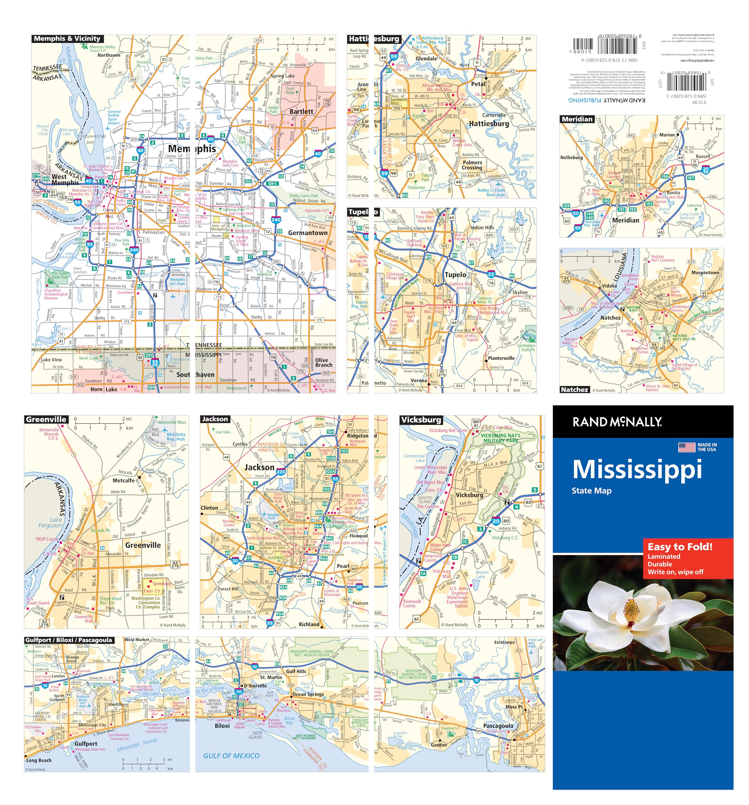 Rand McNally Easy to Fold: Mississippi State Laminated Map - Image 3