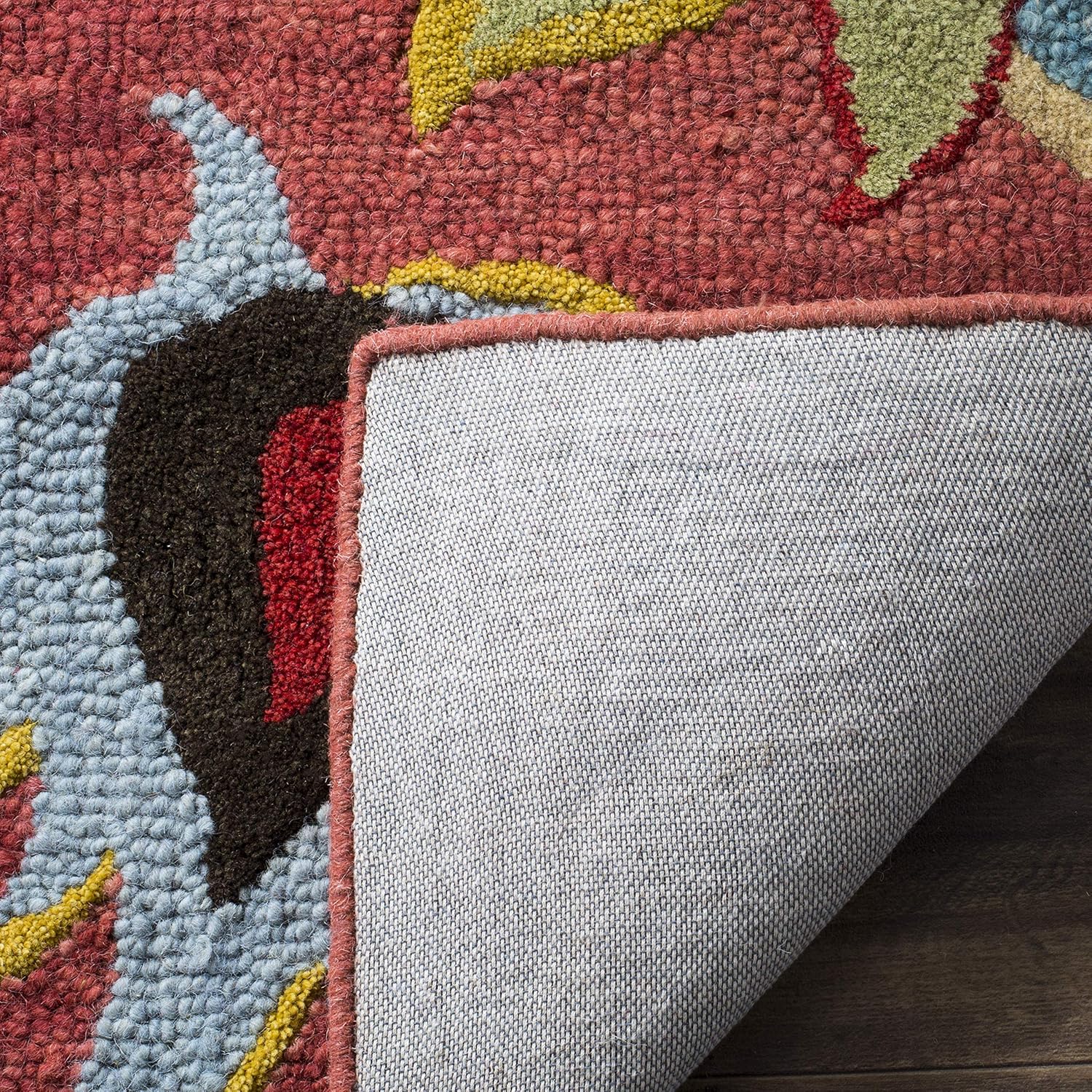 Handmade Red Floral Wool 4' x 6' Tufted Rug
