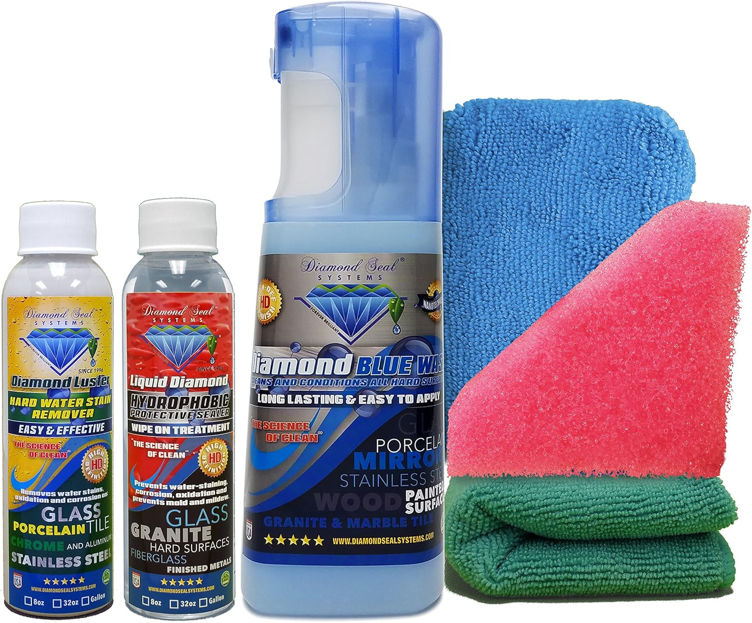 Diamond Seal Systems Forever Brilliant Made in The USA. Best Glass Restoration DSS Bath Kit Direct from The Manufacturer