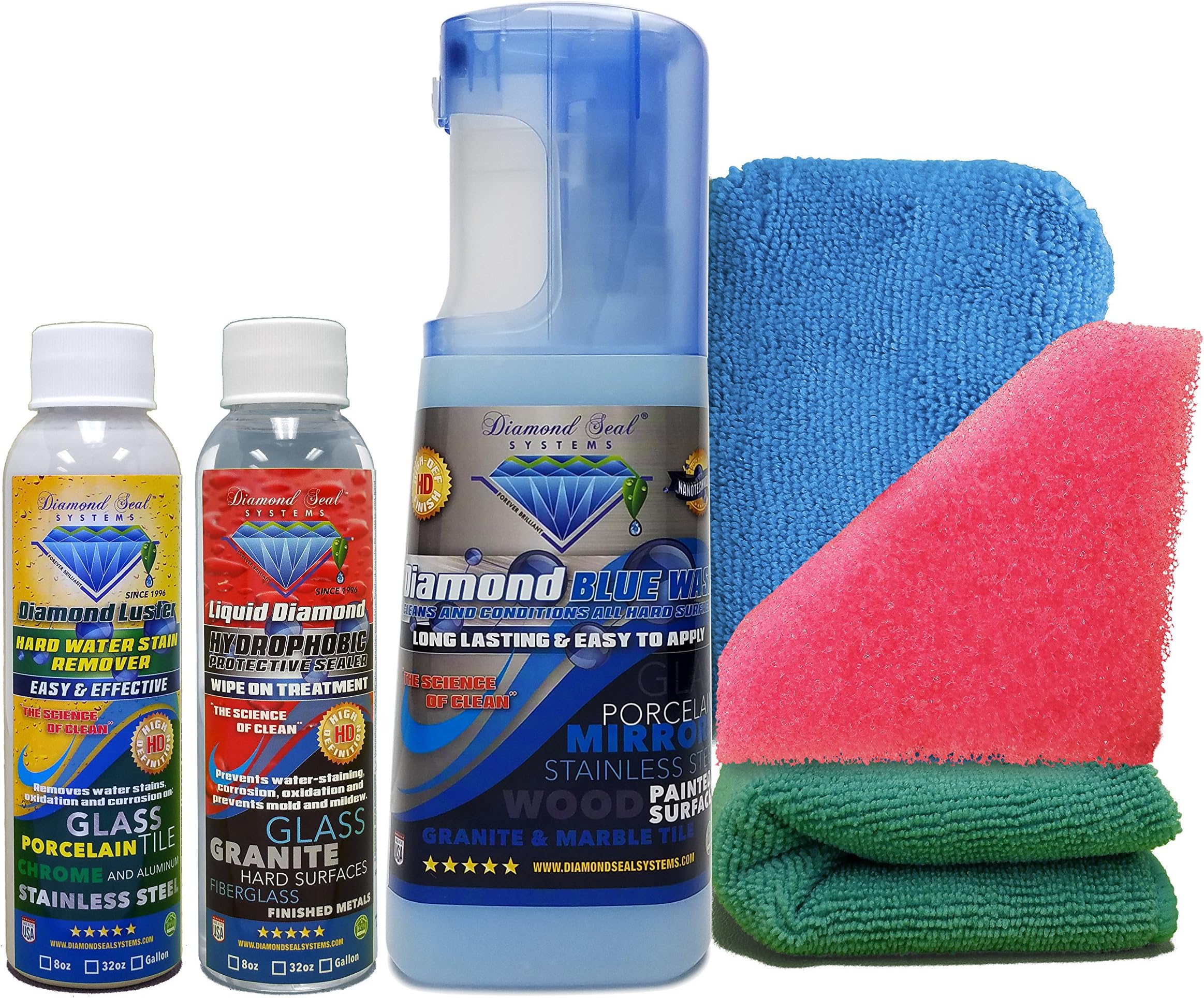 Diamond Seal Systems Forever Brilliant Made in The USA. Best Glass Restoration DSS Bath Kit Direct from The Manufacturer