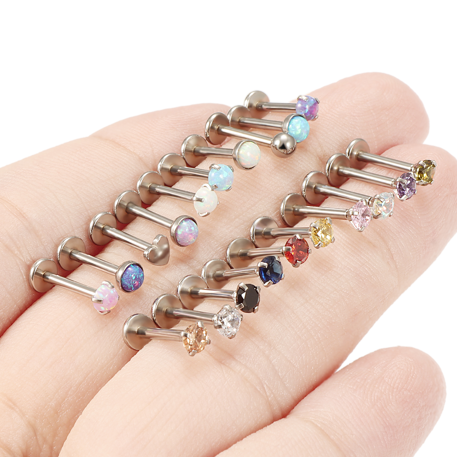 Labret Piercing Jewelry 16G Pushin Lip Rings, Stainless Steel